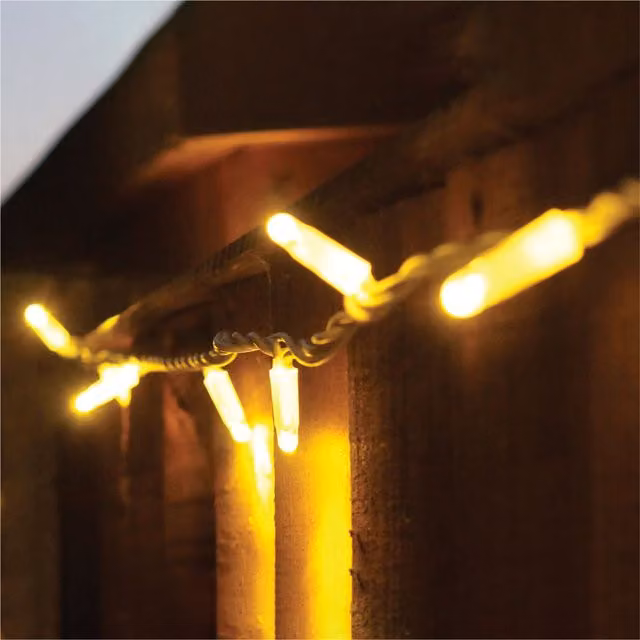 Xmas Haus Warm White LED String Lights with White Rubber Cable, 15m