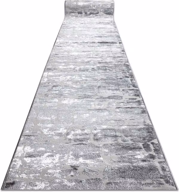 RugsX Structural Mefe Grey Abstract Modern Runner, W: 150 cm, L: 390 cm
