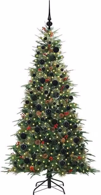 Berkfield Home Elegant Artificial Hinged Christmas Tree, Green, Height: 180 cm