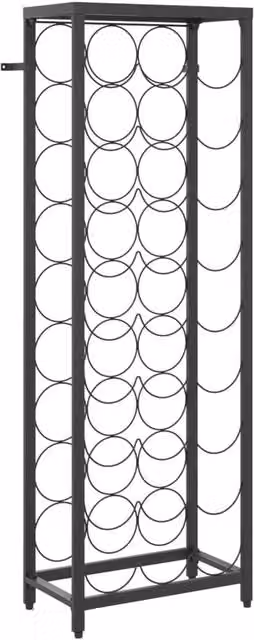 Berkfield Home Black Wrought Iron Wine Rack for 27 Bottles, W/D/H: 34 x 18 x 100 cm
