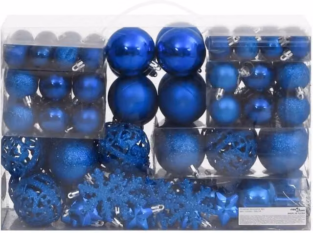 Berkfield Home 111 Piece Blue Christmas Bauble Set