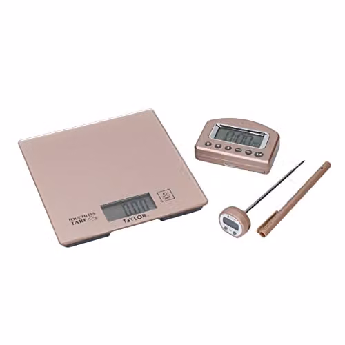 Taylor 3-Piece Gold Kitchen Measuring Set with Digital Display and Tare Function