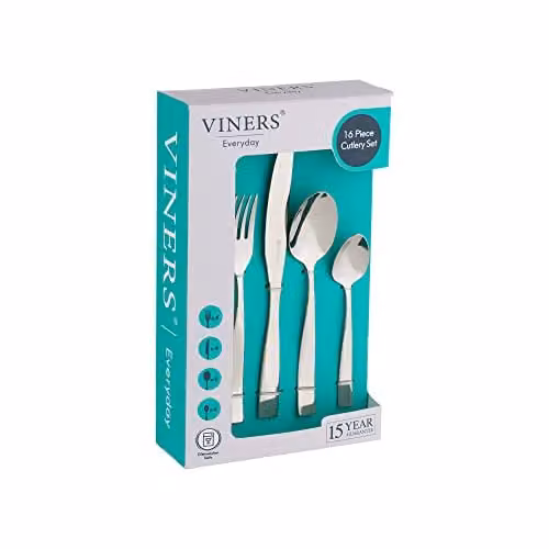Viners Purity 16 Piece Stainless Steel Cutlery Set in Polished Silver