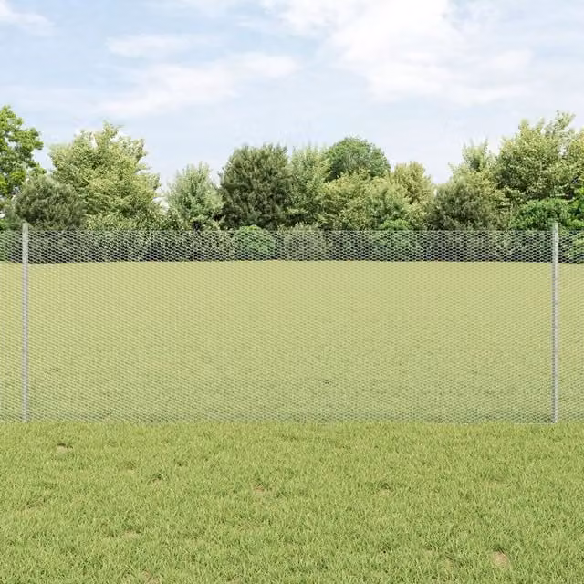 Berkfield Home 5-Piece Galvanised Steel U-Channel Fence Posts in Silver, Height: 80 cm