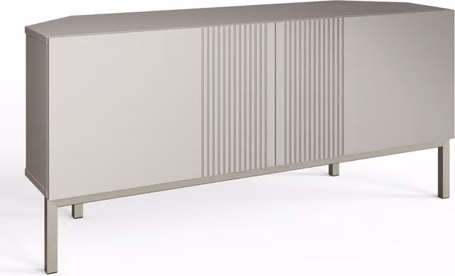 Frank Olsen Furniture Iona Corner TV Unit in Grey with Integrated Lighting and Media Compartments