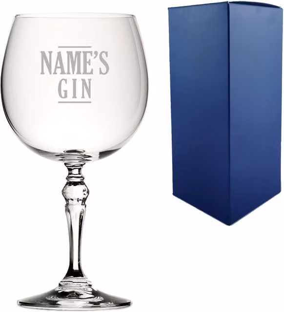 Uniqueful Personalised Crystal Gin Cocktail Glass in Transparent Clear