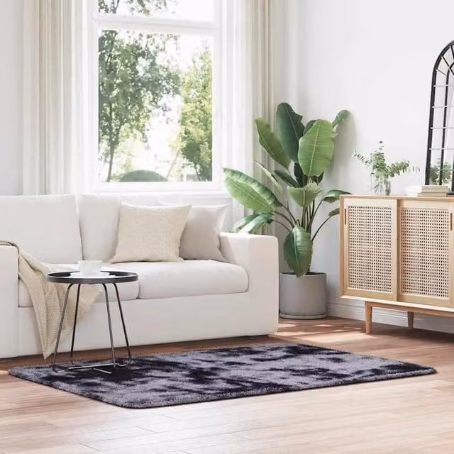 Berkfield Home NAVARRA Shaggy High Pile Rug, Dark Grey, W: 120 cm x D: 170 cm