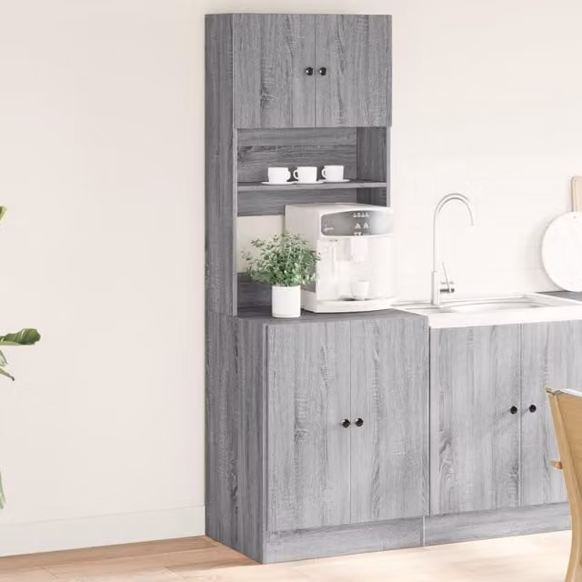 Berkfield Home Sonoma Grey Kitchen Tall Cabinet W/D/H: 60 x 50 x 180 cm