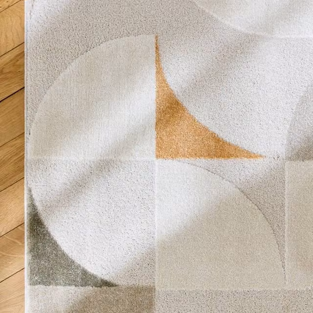 Sweekeec Cream Retro Vintage Rug, W: 120 cm, L: 170 cm