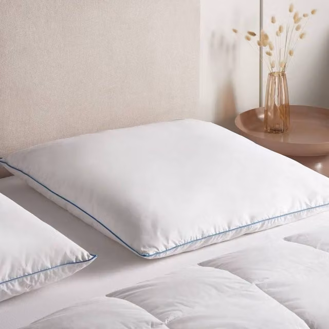 Wyld Haus White Duck Feather and Down Pillow, W/D/H: 80 x 80 x 8 cm