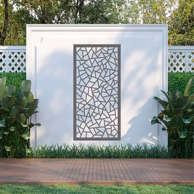 Laser Hut Triangle Mosaic Geometric Metal Wall Art in Anthracite Grey