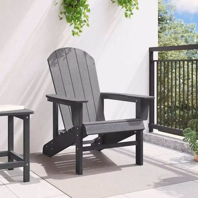 Berkfield Home Traditional Adirondack Chair in Light Grey, W/D/H: 74 x 82 x 91 cm