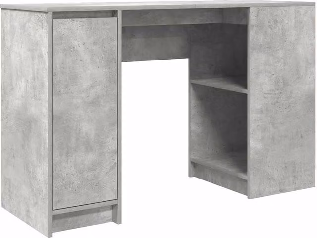 Berkfield Home Secretary Desk in Concrete Grey, Engineered Wood, W/D/H: 120 x 42 x 76 cm