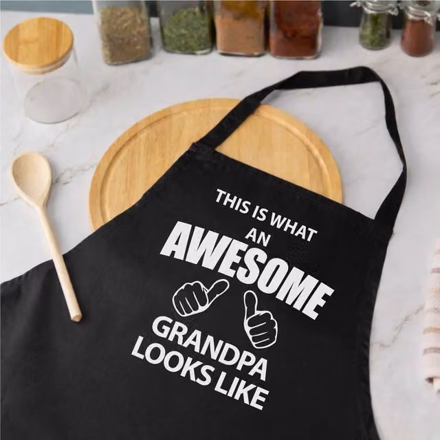 60 SECOND MAKEOVER This Is What An Awesome Grandpa Looks Like Black Apron for Men