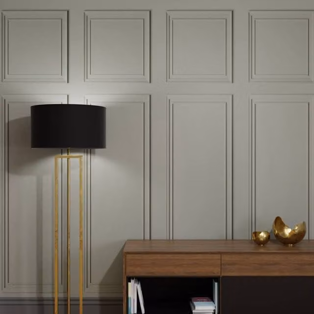 Superfresco Easy Stately Panel Grey Print To Order Classic Wall Mural W: 300 cm, H: 280 cm