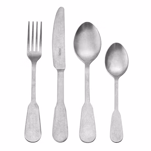 Mikasa Soho 16-Piece Matte Silver Stainless Steel Cutlery Set for 4 Adults