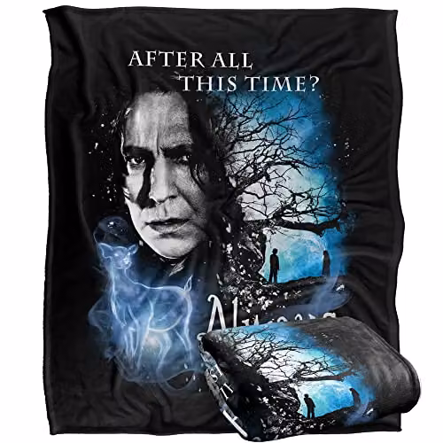 Warner Brothers Harry Potter Always Fleece Throw Blanket in White and Multicolour, W/D/H: 152 x 127 cm