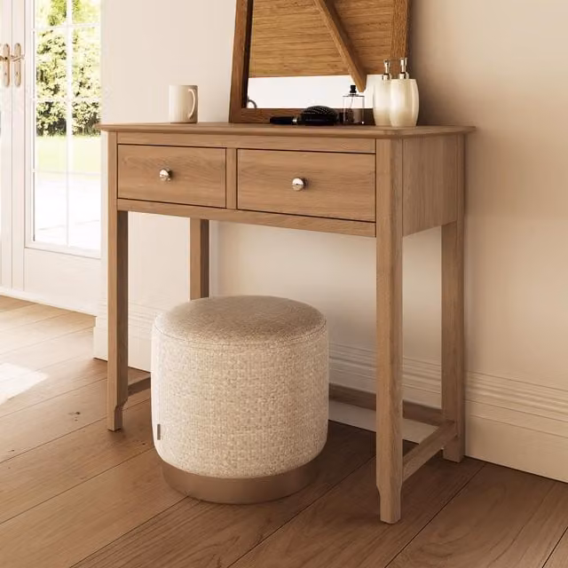 Taberno Modern 2 Drawer Dressing Table in Oak Brown