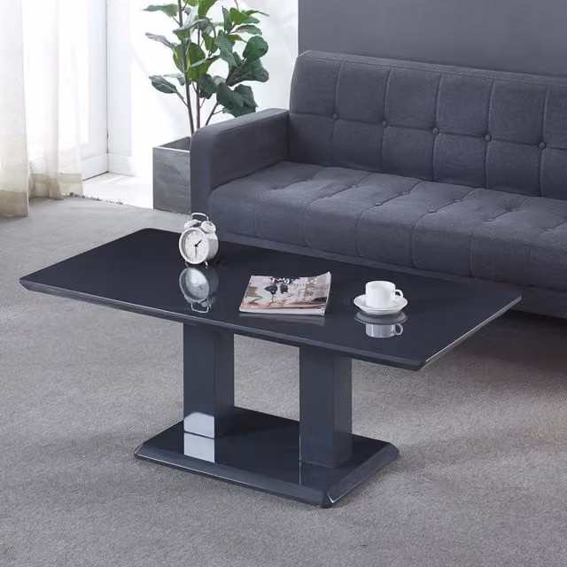 Modernique Rocco Gloss Coffee Table in Grey Matte, W: 60.0 cm, D: 45.0 cm, H: 60.0 cm