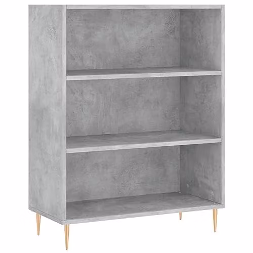 vidaXL Modern Bookcase in Concrete Grey, W/D/H: 69.5 x 32.5 x 90 cm