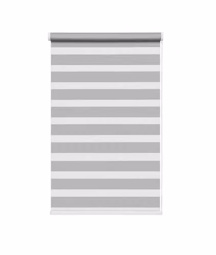 New Edge Blinds Silver Zebra Day and Night Roller Blind, W: 80 cm, H: 165 cm