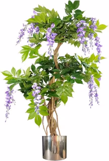 Leaf Design UK Artificial Premium Tree with Metal Planter in Green