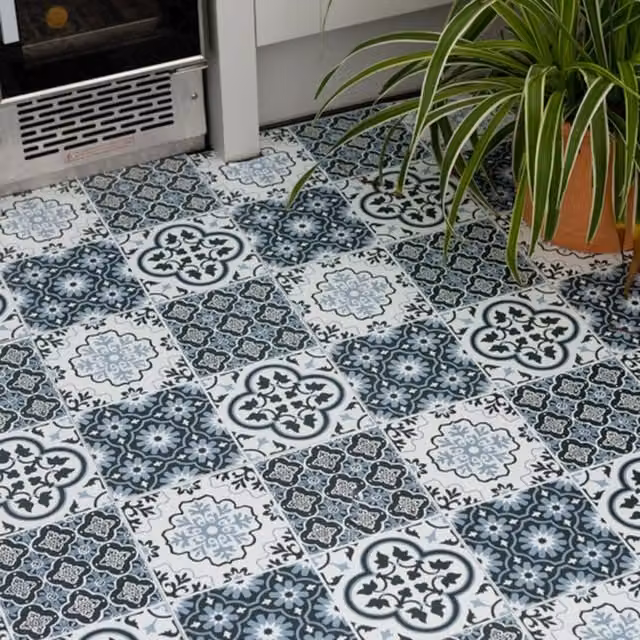 Floor Pops Myriad Self-adhesive Vinyl Floor Tiles in Blue