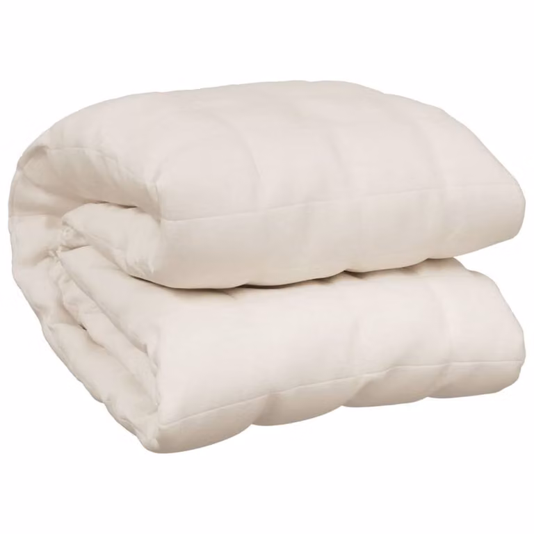 Berkfield Home Weighted Blanket in Light Cream, W/D/H: 140 x 200 cm, 6 kg