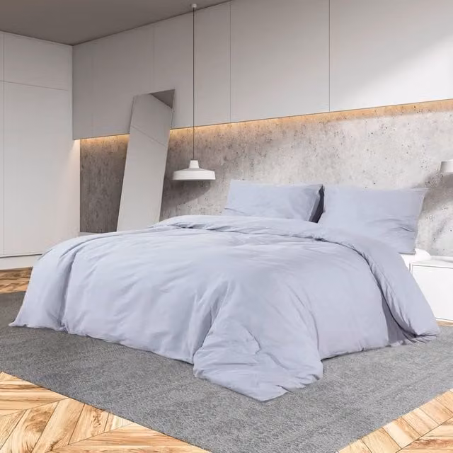 Berkfield Home Grey Microfibre Duvet Cover and Pillowcase Set, W: 240 cm, H: 220 cm