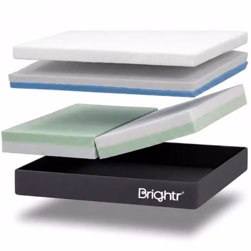 Brightr SixSense Adjustable Memory Foam Mattress with Copper Infused Cover and Dual Support Core, W/D/H: 150 x 200 x 25 cm