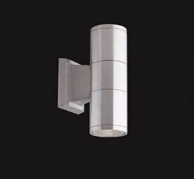 Ideal Lux Gun 2 Up Down Outdoor Wall Light in Black or Silver Aluminium