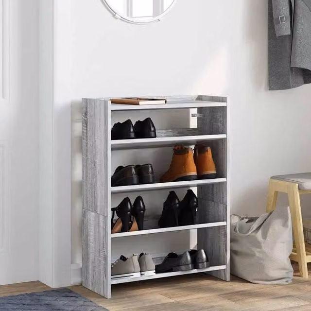 Berkfield Home Grey Shoe Rack, W/D/H: 60 x 25 x 81 cm