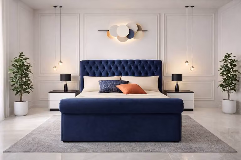 Paradise Beds Ltd Electric Adjustable Bed with Spring Mattress and Upholstered Headboard in Silver or Blue, W/D/H: 90 x 200 cm