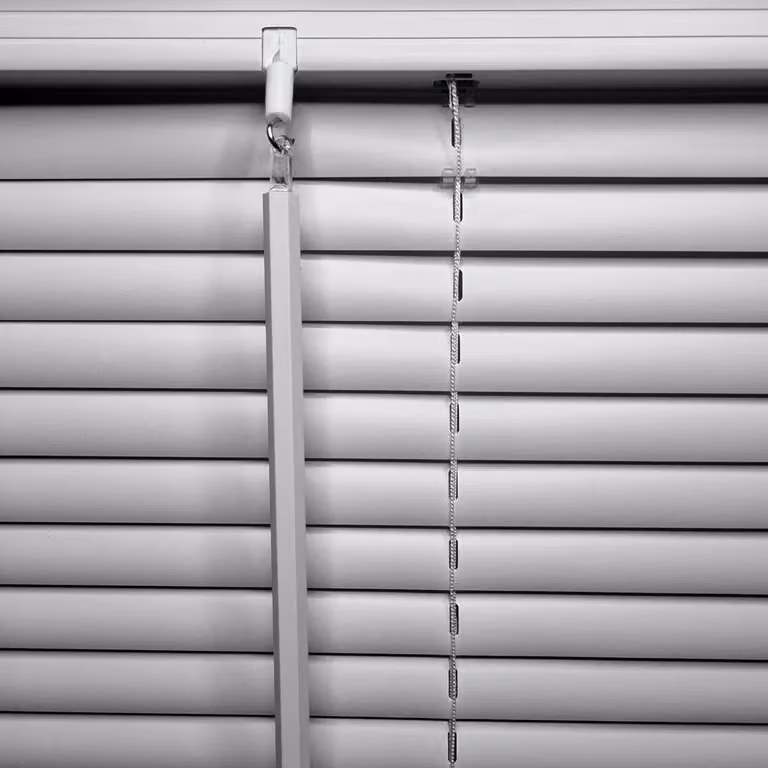Furnished Teak PVC 25mm Slat Venetian Blinds in Pale Orange, Width: 100 cm, Drop: 210 cm