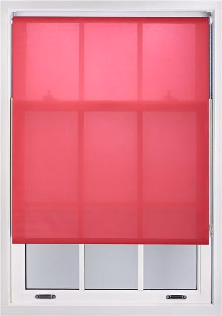Furnished Pink Semi-Transparent Polyester Roller Blinds, W: 230 cm, H: 210 cm