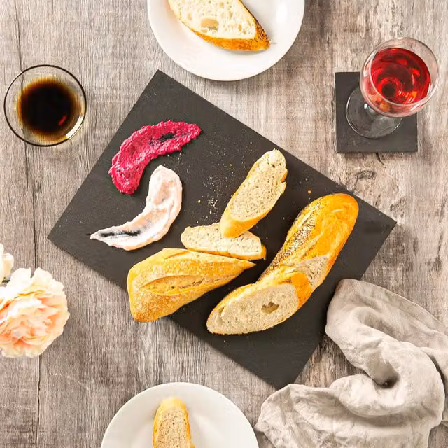 Argon Tableware Linea Rectangle Slate Placemats, Black, Set of 6, W: 35 cm, D: 25 cm