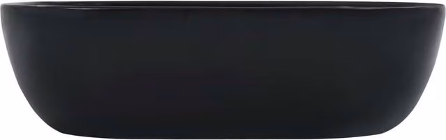 Berkfield Home Charming Rectangular Ceramic Countertop Wash Basin, Black, W: 45.5 cm, D: 32 cm, H: 13 cm