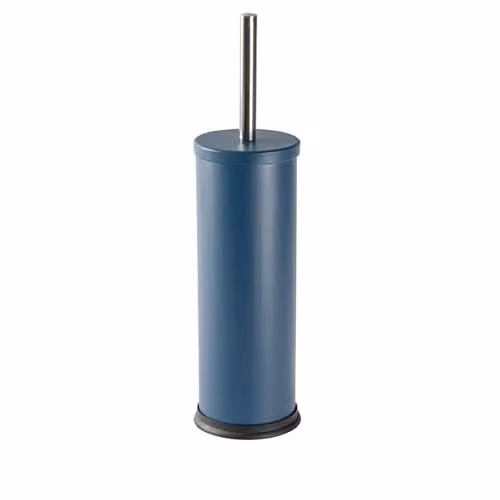 Harbour Housewares Matte Blue Stainless Steel Toilet Brush and Holder Set with Non-Slip Base