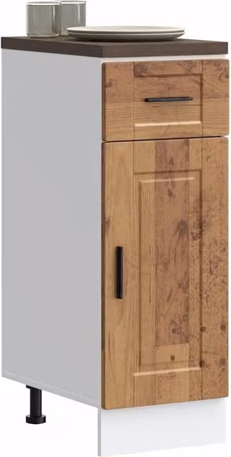 Berkfield Home Porto Kitchen Base Cabinet in Brown Old Wood Engineered Wood