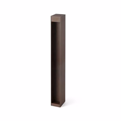 Netlighting Cerler Outdoor Bollard in Rust Brown, IP65 Rated, Rectangular Modern Garden Floor Light with Adjustable CCT 2200/2700/3200/4000K