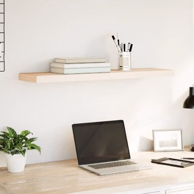 Berkfield Home Brown Oak Floating Wall Mounted Shelf, W: 90 cm, D: 23.5 cm, H: 4 cm