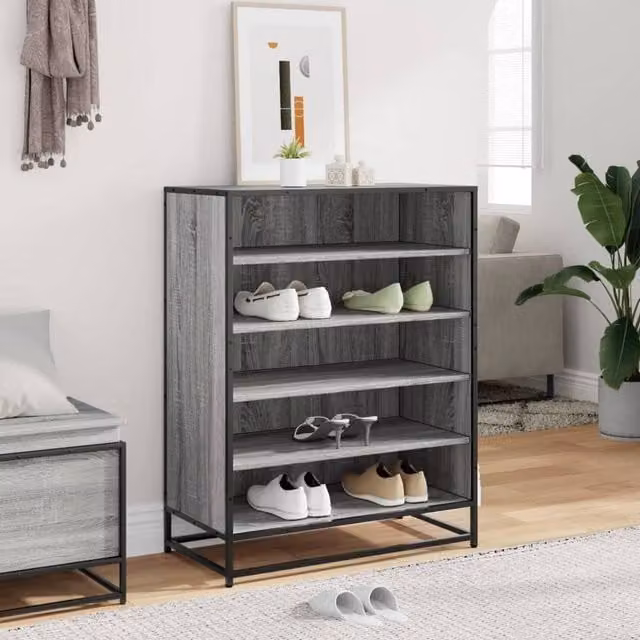 Berkfield Home Grey Sonoma Shoe Cabinet W/D/H: 75 x 38 x 97.5 cm
