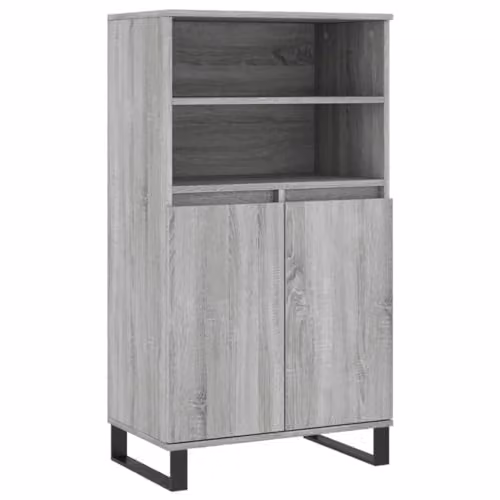 vidaXL Grey Sonoma Highboard in Engineered Wood W/D/H: 60 x 36 x 110 cm