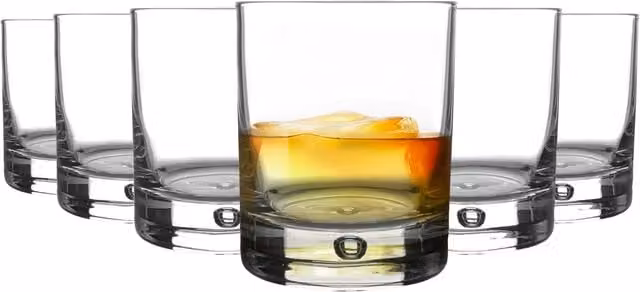 Bormioli Rocco Transparent Tumbler Whisky Glasses, 280 ml, Set of 24