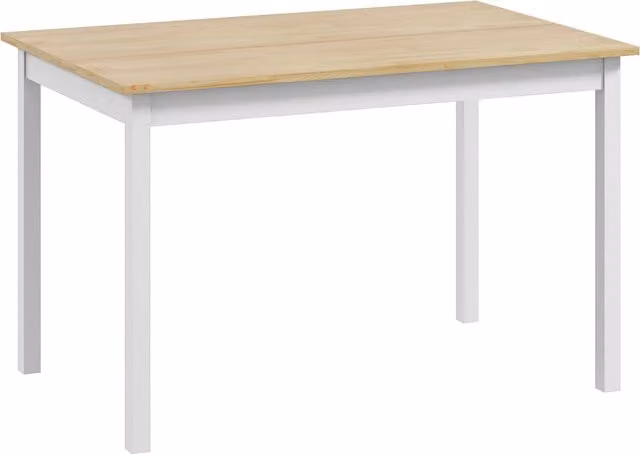 HOMCOM Natural and White Farmhouse Dining Table with Pine Wood Frame, W/D/H: 120 x 75 x 75 cm