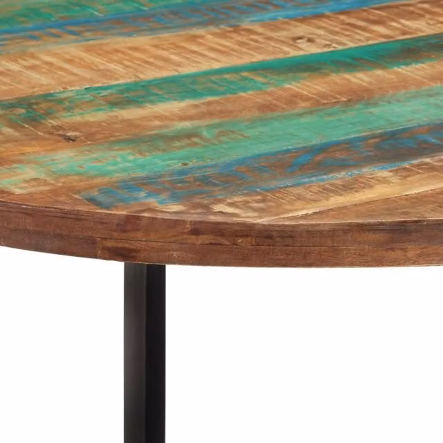 Berkfield Home Green Solid Wood Reclaimed Dining Table, W: 110 cm, D: 75 cm, H: 75 cm