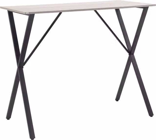 HOMCOM Modern Rectangular Bar Table with Marble Effect Top and Steel X-Frame Legs in White, W/D/H: 120 x 60 x 102 cm