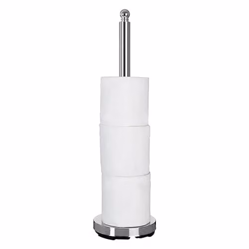 Orsina Silver Metal Freestanding Toilet Paper Holder with Spare Roll Storage