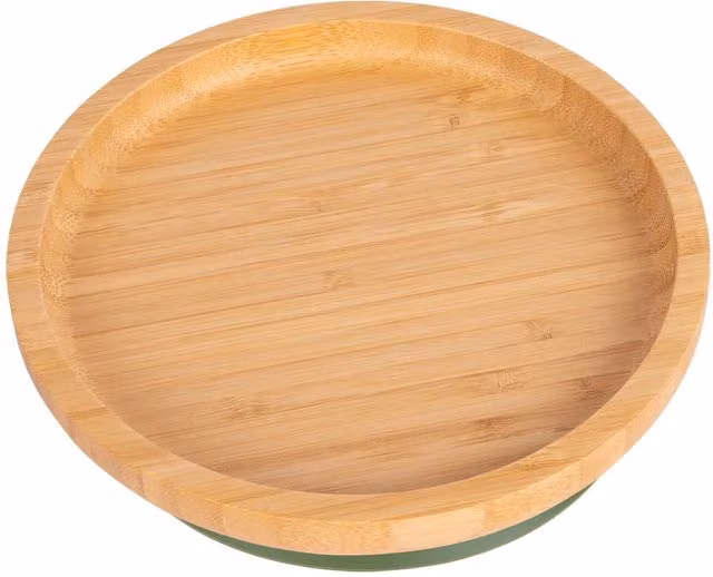 Tiny Dining Bamboo Baby Suction Bowl in Light Green and Brown