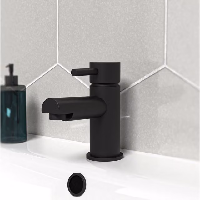 Nes Home Matt Black Single Lever Basin Mixer Tap